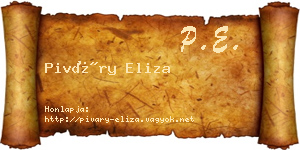 Piváry Eliza névjegykártya